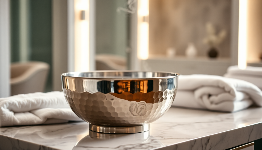 Elevate Your Pedicure Experience with the Signature Pedicure Bowl - Hammered Stainless Steel