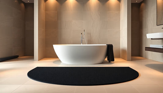 Elevate Your Bathroom Decor with the Allure Half Circle Mat Black