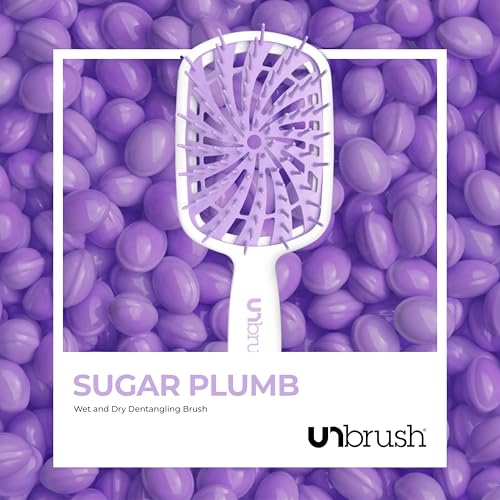 FHI Heat UNbrush Plus — Curly Hair Brush for Gentle & Effective Detangling on Wet or Dry Fragile Hair Types — Detangler Brush w/ 84 UltraFlex Bristles, Ultra-light, Vented, Anti Static Hairbrush