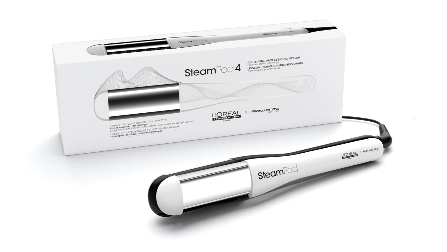 L'Oréal Professionnel SteamPod 4.0, Steam Hair Straightener & Styling Tool, Smoother Hair, Less Damage, Faster Styling & Long-Lasting Hairstyles for All Hair Types, Straight, Wavy & Curly Hairstyles.