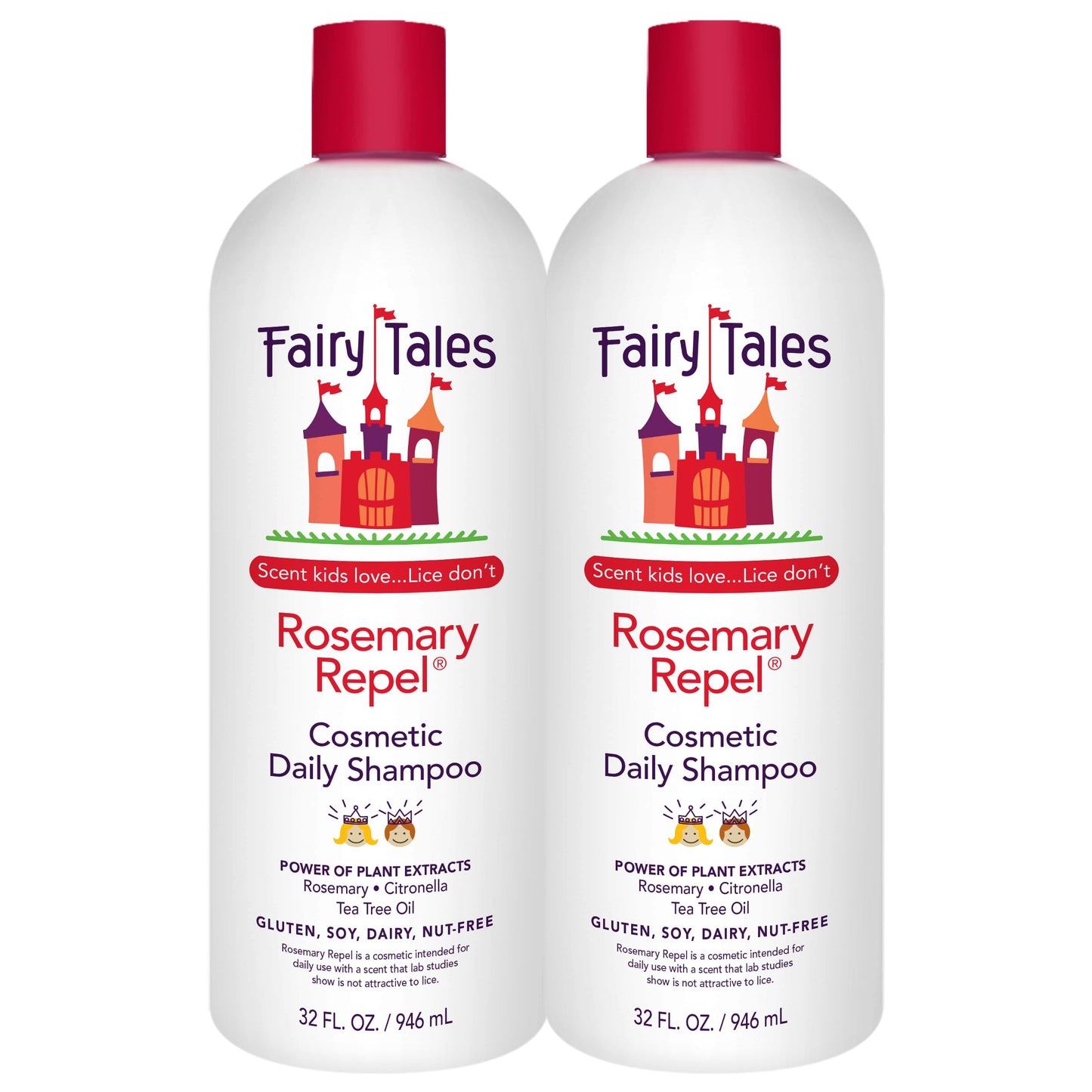 Fairy Tales Rosemary Repel Daily Kids Shampoo– Kids Like the Smell, Lice Do Not, 32 fl oz. (Pack of 2)
