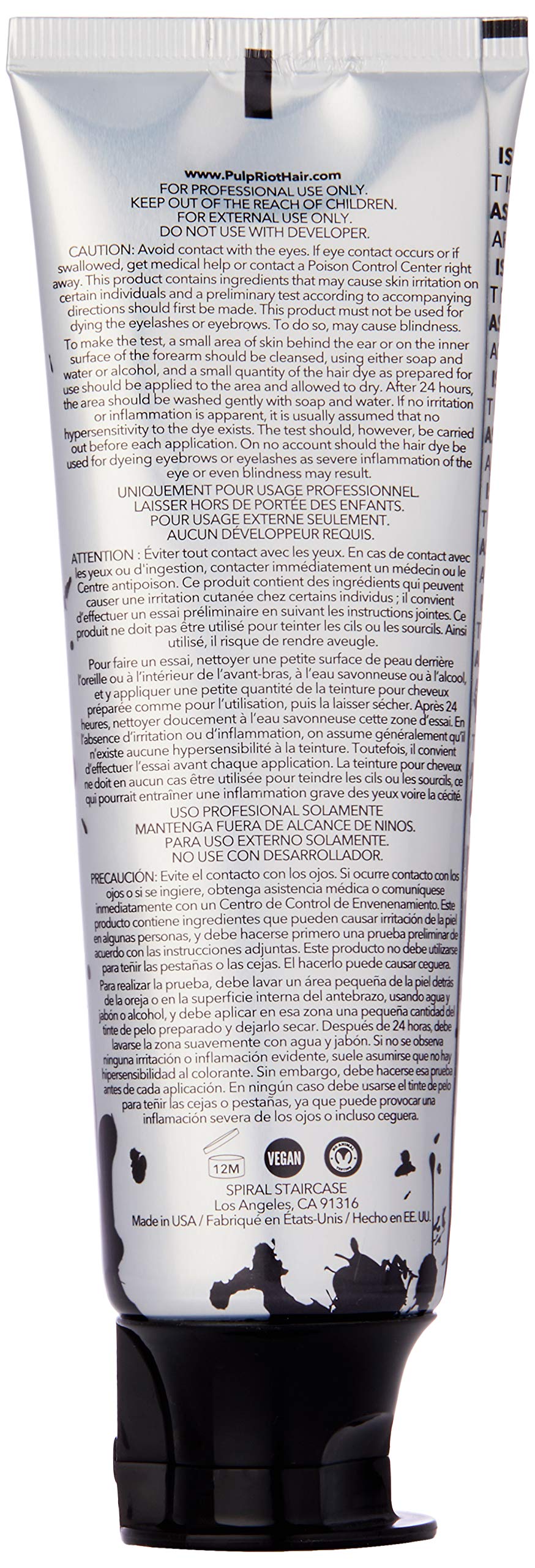 Pulp Riot Semi-Permanent Hair Color for Unisex, Noir Black, 4 Ounce