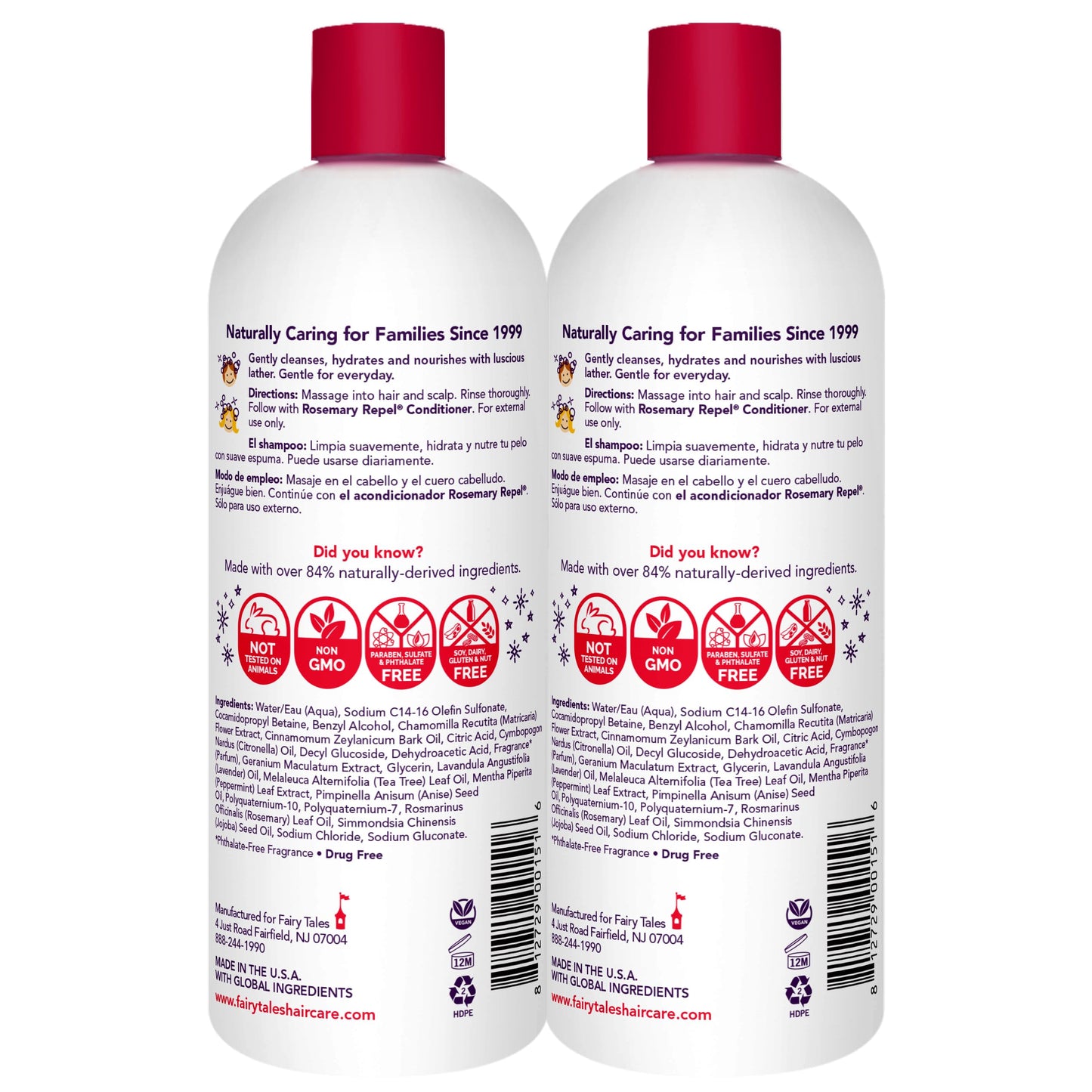 Fairy Tales Rosemary Repel Daily Kids Shampoo– Kids Like the Smell, Lice Do Not, 32 fl oz. (Pack of 2)